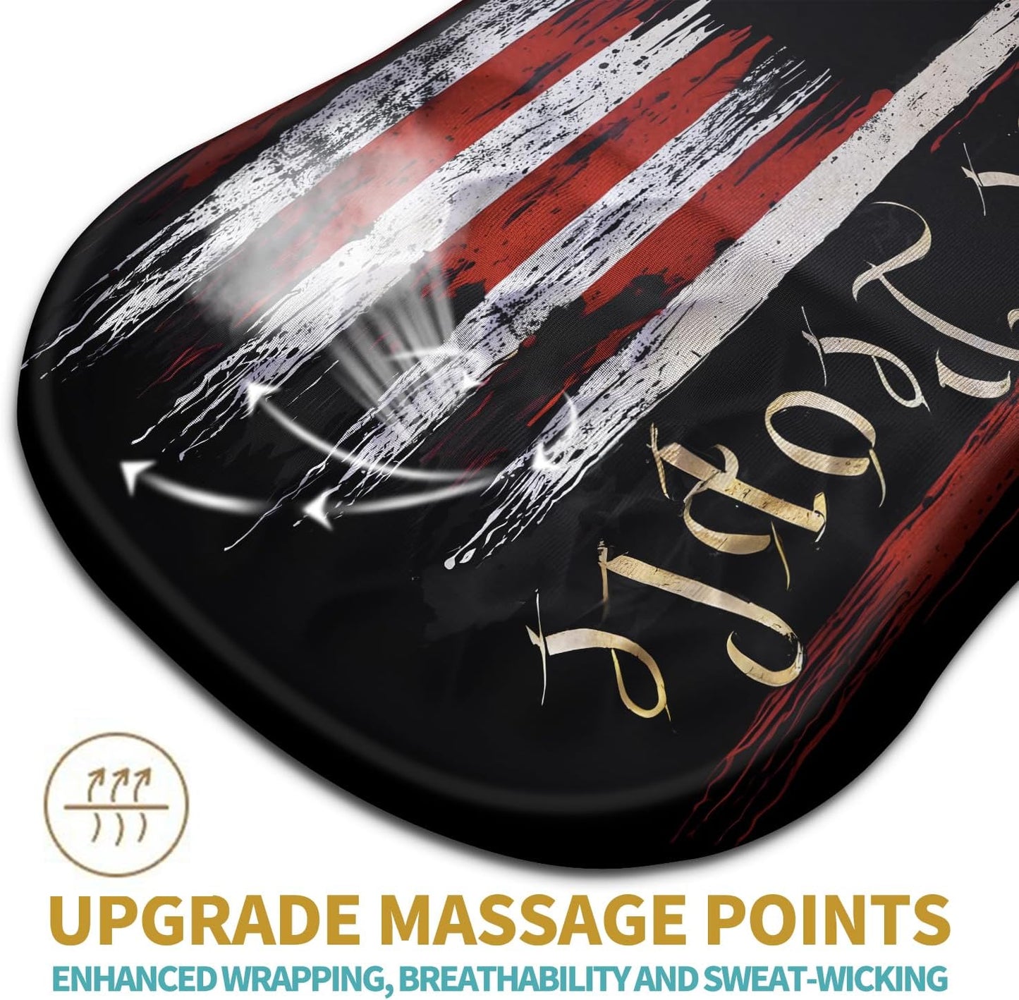 Hokafenle Ergonomic Mouse Pad Wrist Support with Massage Design, Wrist Rest Pain Relief Mousepad with Memory Foam&Non-Slip PU Base, Mouse Pads for Wireless Mouse & Desk (12x8 inch,Flag)