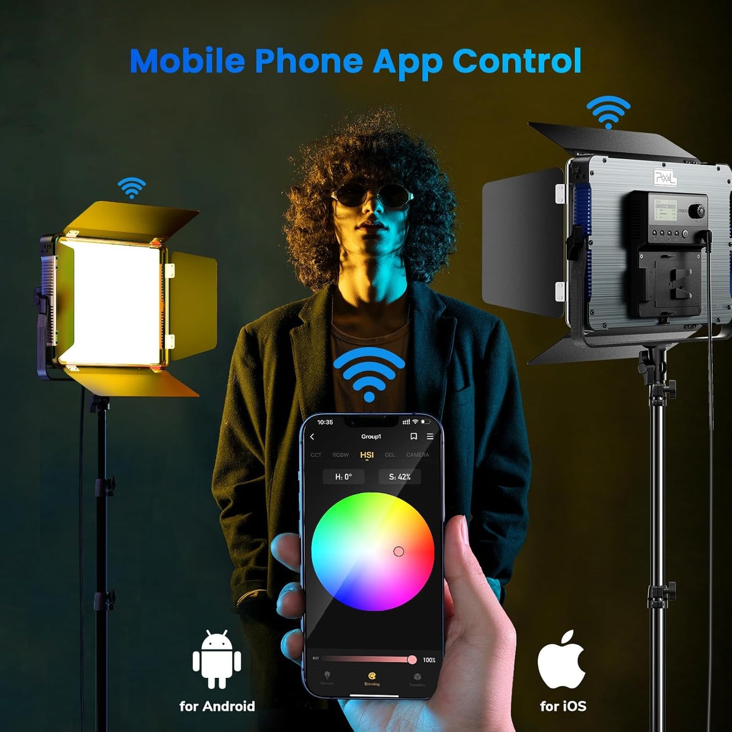 P80 LED Video Lighting Kit with APP Control,10 Applicable Scenes RGB LED Video Light Panel,60W 2500K-10000K CRI 97+ Photography Lighting for Studio/Gaming/Streaming/YouTube/Film/Video Recording