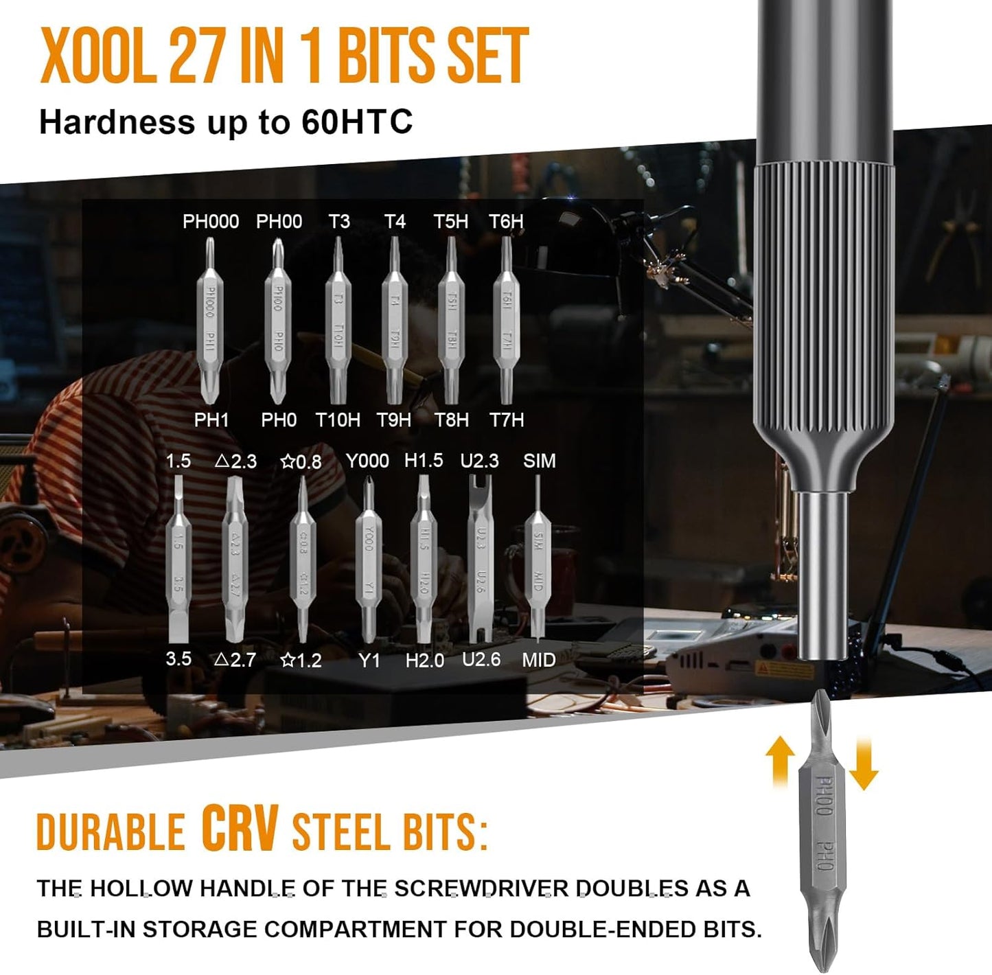 XOOL 27 in 1 Precision Screwdriver Set, Pen Style Mini Screwdriver with Built-in Storage, Magnetic Bit Holder, Ideal for Electronics, Watches, Laptops, and Small Repairs