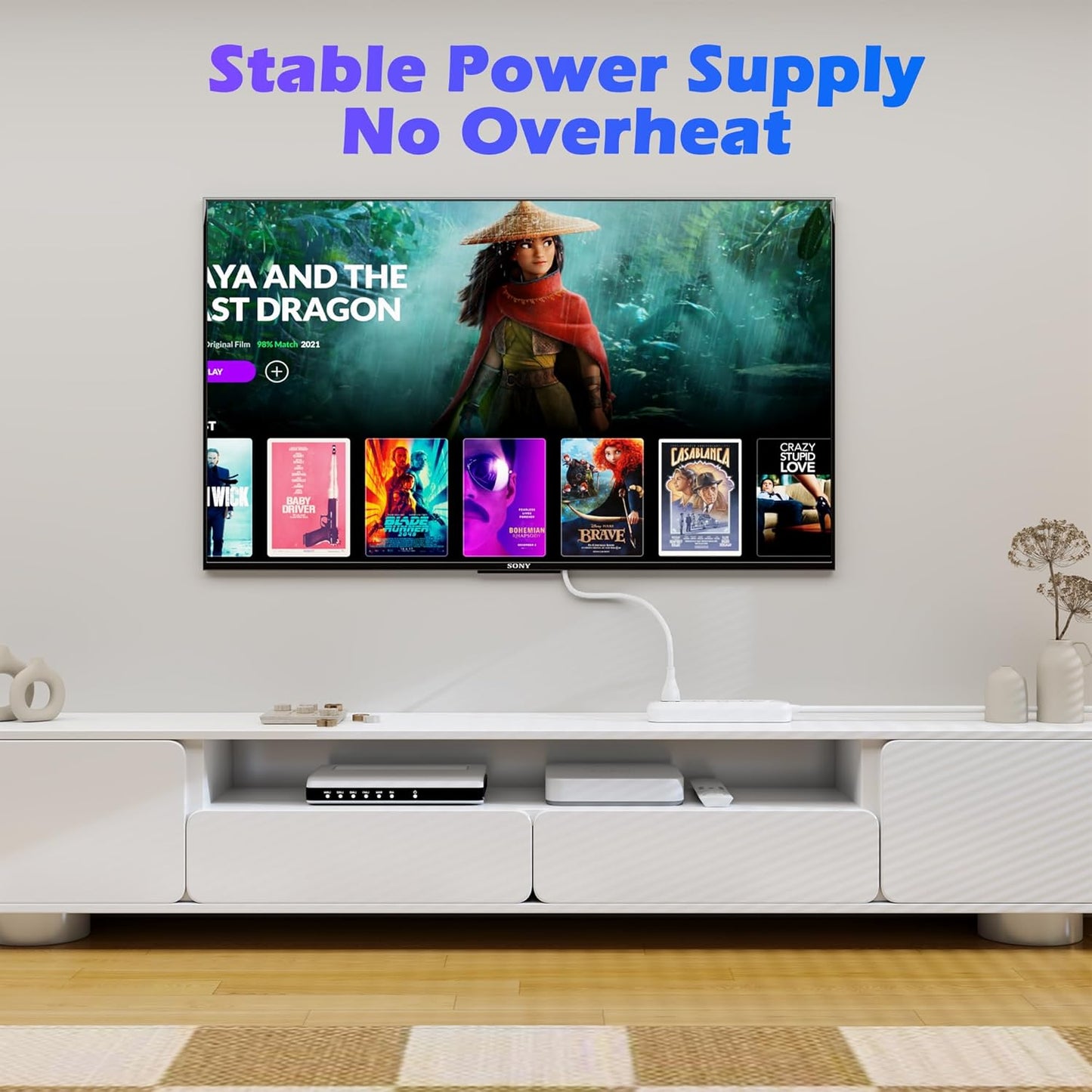 Adoreen 6 Ft Computer TV Replacement Power Cord White, 18AWG 3-Prong AC Universal Power Supply Cable NEMA 5-15P to IEC 320 C13 for Printer, PC, Monitor TV LCD, ETL+Ties