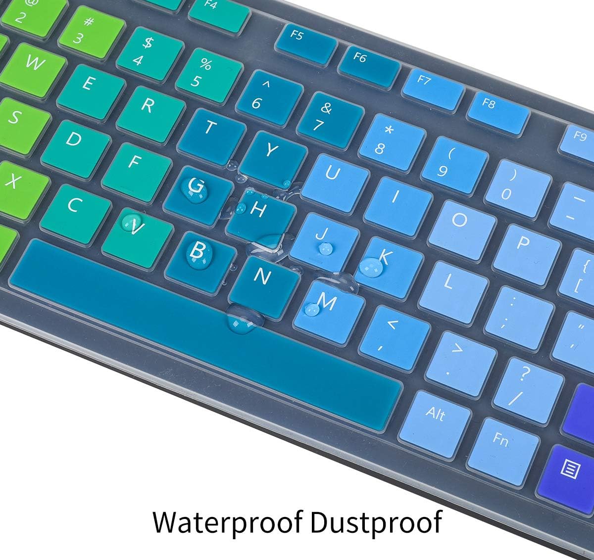 Colorful Keyboard Cover for Dell KM636 Wireless Keyboard/Dell KB216 KB216t KB216p Wired Keyboard/Dell Optiplex 5250 3050 3240 5460 7450 7050/Dell Inspiron AIO 3475/3670/3477 All-in one Desktop,Rainbow