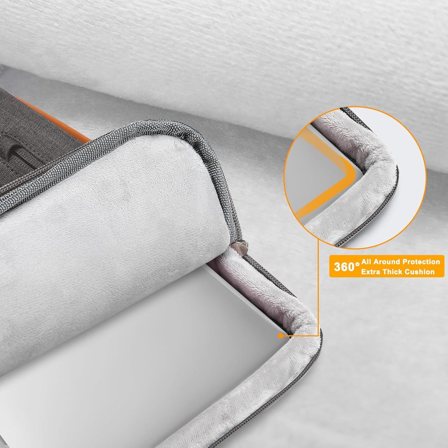 MOSISO 360 Protective Laptop Shoulder Bag,13-13.3 inch Computer Bag Compatible with MacBook, HP, Dell, Lenovo, Asus Notebook,Side Open Messenger Bag with 4 Zipper Pockets&Handle, Taupe Gray