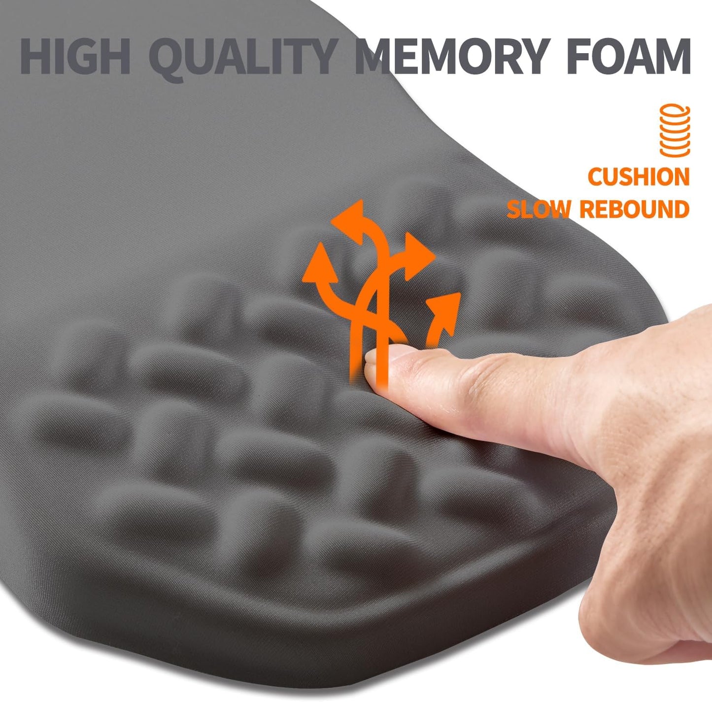 Ergonomic Slope Mouse Pad Wrist Support, Wrist Rest Mousepad for Carpal Tunnel Pain Relief with Massage Bulge and Slow Rebound Memory Foam (12x8 inch, Dark Gray)