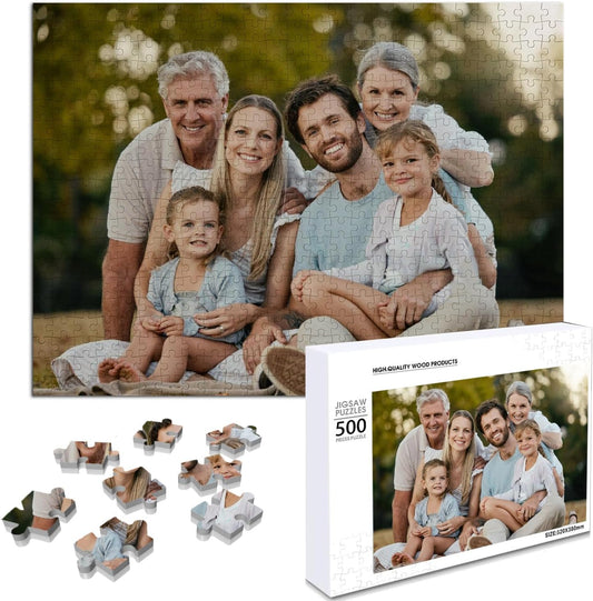 Custom Puzzle, Personalized Puzzle for Photos, Customized Puzzle 120/200/300/500/1000/1500 Pieces for Family, Christmas, Pet, Birthday, Wedding Gift