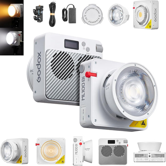 Godox ML100R 110W RGB Portable LED Video Light, 1800K-10000K, Full HSI & CCT 1800K–10,000K, CRI 95+, 14 FX, App/Onboard Control, Compact Pocket Light for Filmmaking, Live Streaming, Video Photography