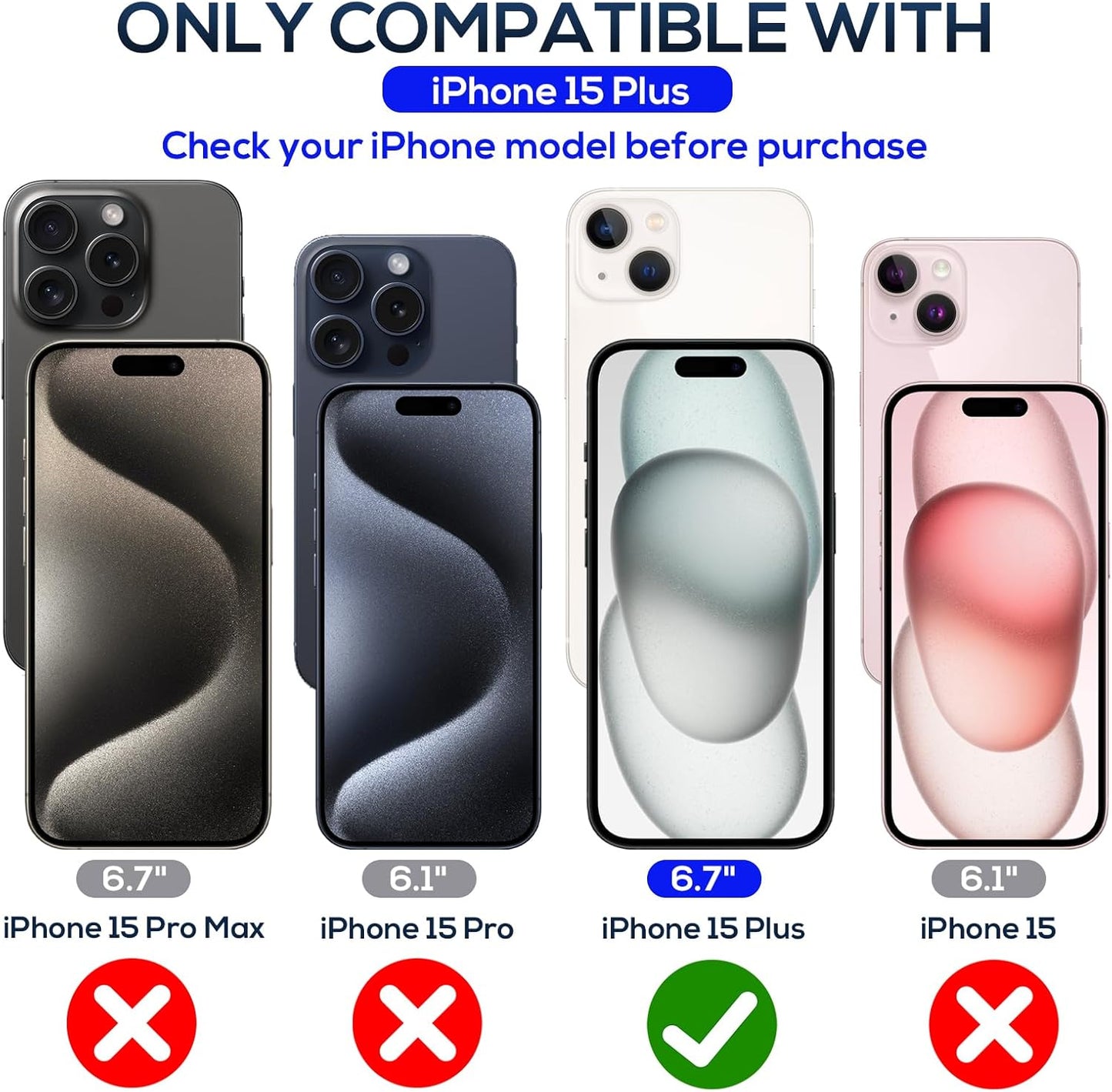 Screen Protector for iPhone 15 Plus [6.7 Inch],2 pcs Colorless Anti-Blue Light Tempered Glass Films, HD Clear, 9H Hardness, No Bubbles, Case Friendly with 2 pcs Camera Lens Protector