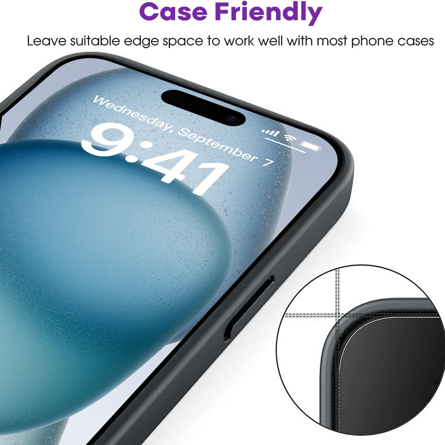 Tempered Glass Screen Protector for iPhone 15 Plus Clear (3 Pack)