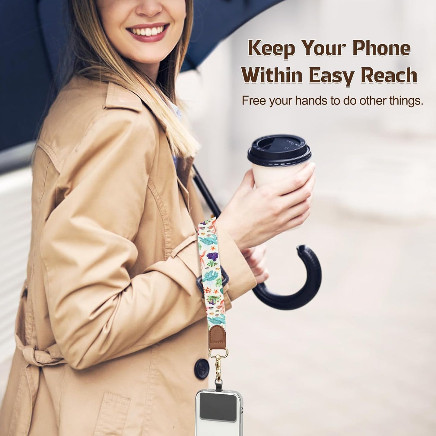 TiMOVO Phone Lanyard Crossbody Wrist Strap, Adjustable Anti-Theft Strap for Smartphone Case