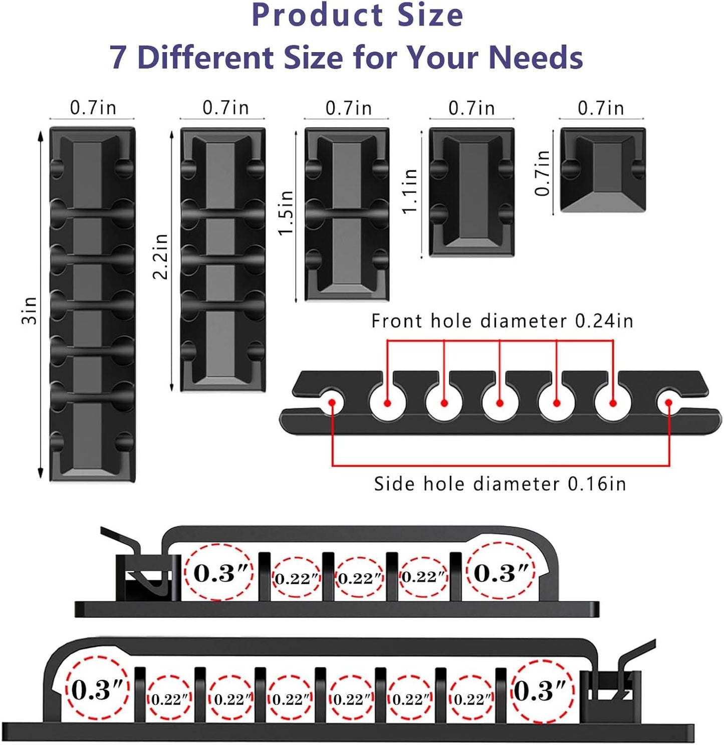 ELII 327 PCS Cable Management Kit 4 Cable Cable Sleeves,65 Cable Clips with 13Cord Holders,25 Roll Cable Organizer Straps,200 Fastening Cable Ties,20 Cable Zip Tie Mounts for Computer (Black)