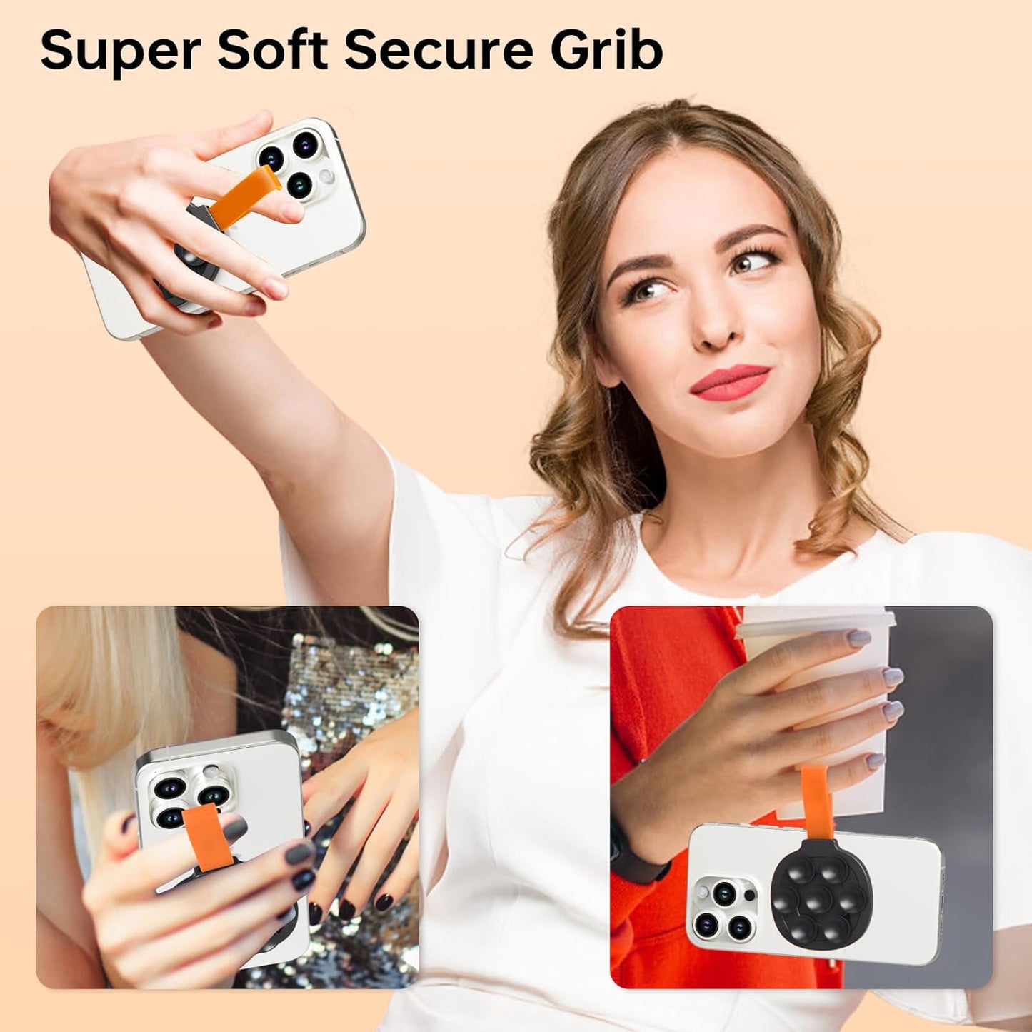 Magnetic Suction Cup Phone Mount, Ultra-Comfort Silicone Suction Grip Holder Stand for MagSafe, Hands-Free Mirror Shower Phone Holder Mount for TikTok/Video/Selfies/Shower