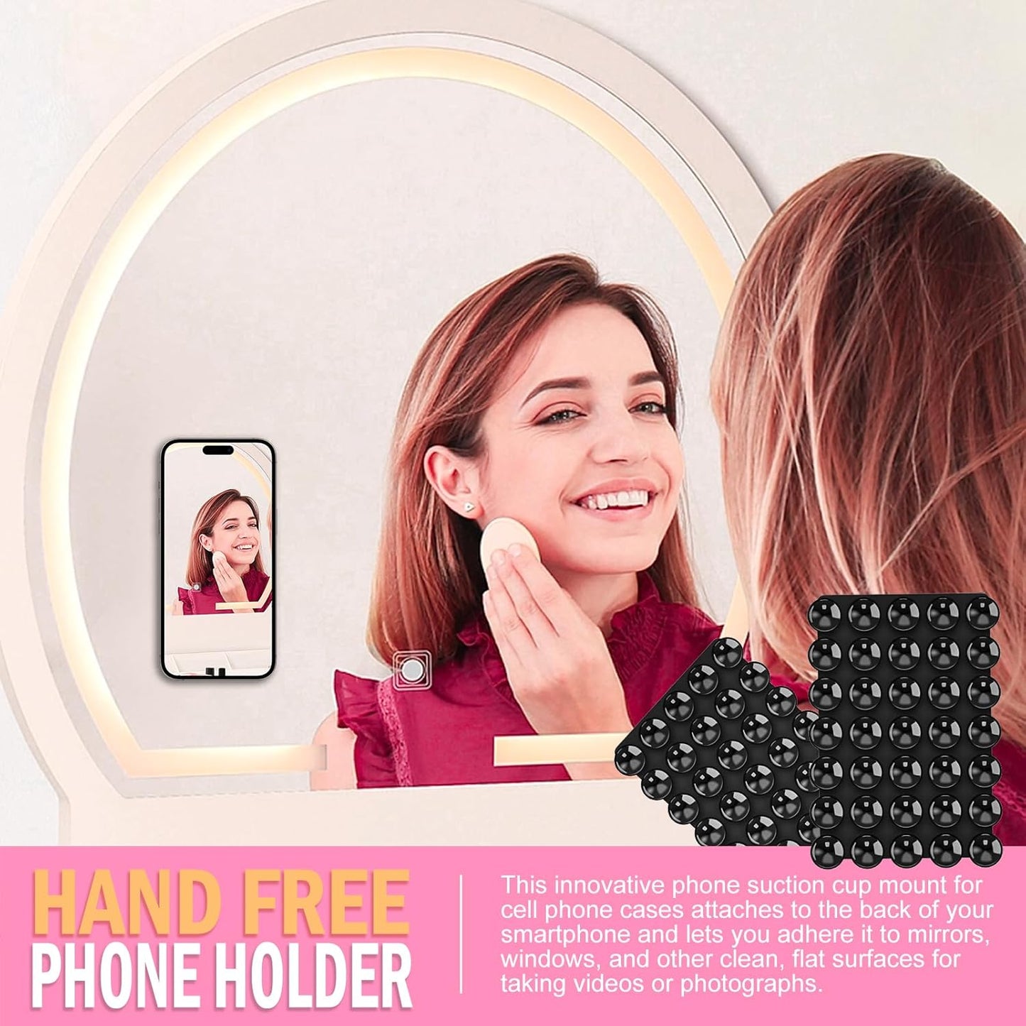 2024 Upgrade 2PCS Silicone Suction Cup Phone Case Adhesive Mount,Adhesive Grip, Sticky Suction Cup Phone Holder & Suction Phone case Holder TikTok & Selfies (Black, 5x7 Single Sided)