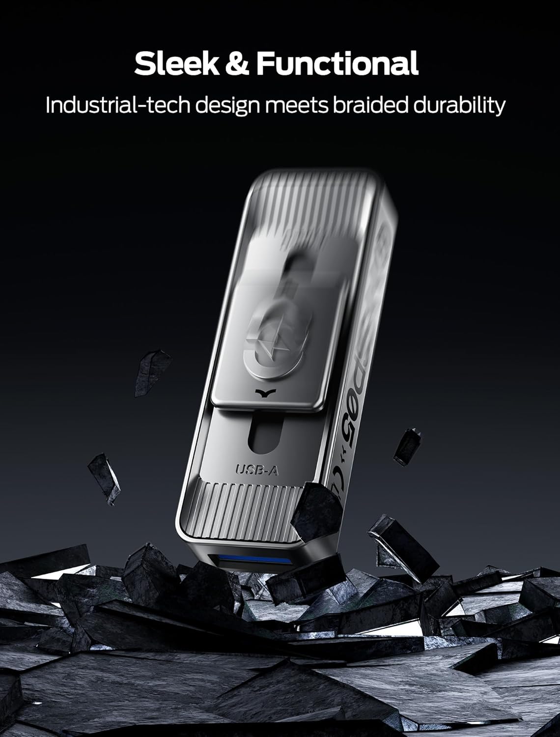 MOVE SPEED 512GB Solid State Drives with Dual Ports & Push-Pull Design — 560MB/s Read Speed, Type C + USB 3.2 Drive Portable ssd for iPhone 15/16/Android/Mac