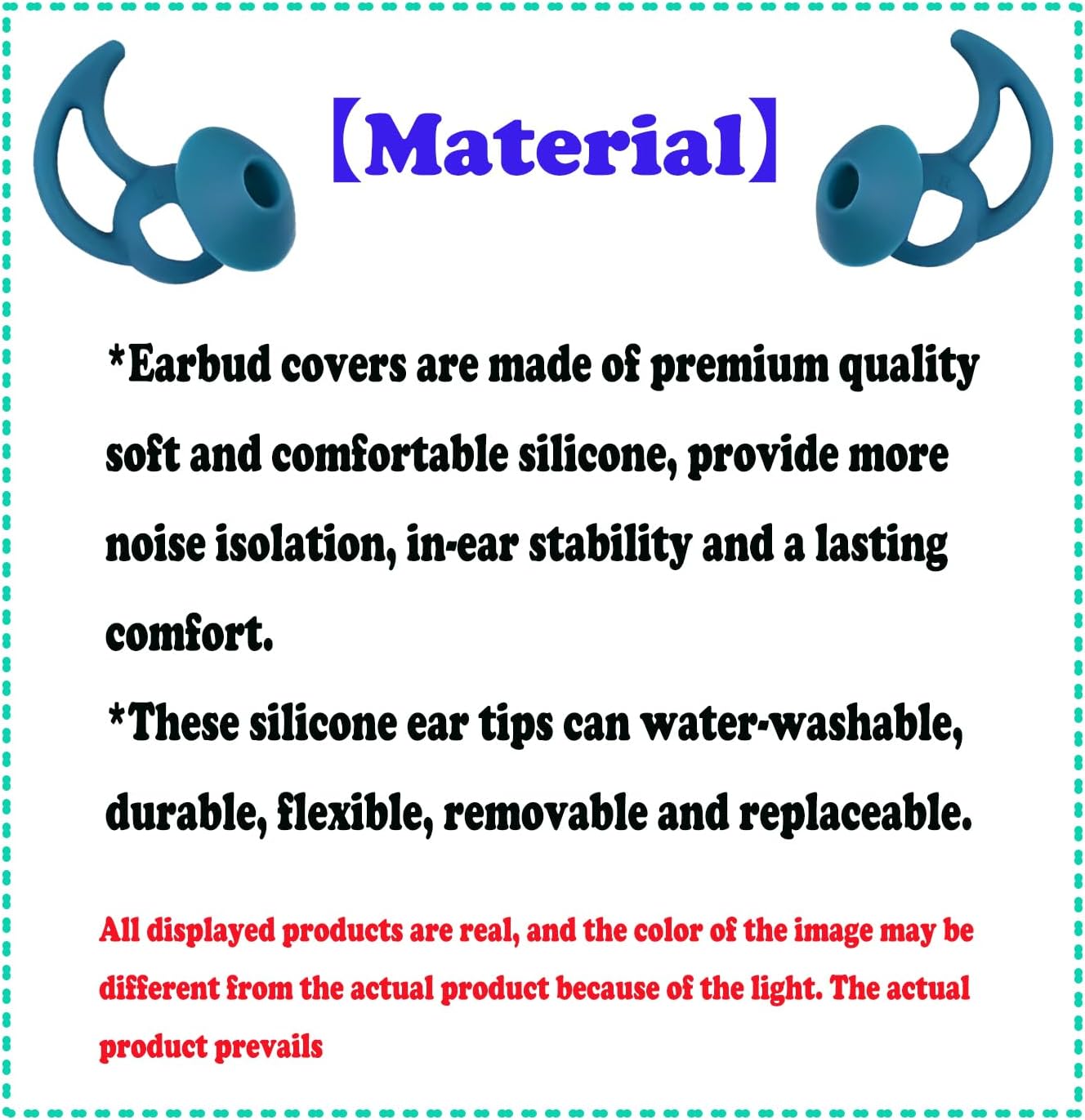 Silicone Earbud Tips 3 Pairs SML Soft and Comfortable Noise Isolation Replacement Blue Ear Tips Compatible with Bose QuietComfort and Sport Earbuds