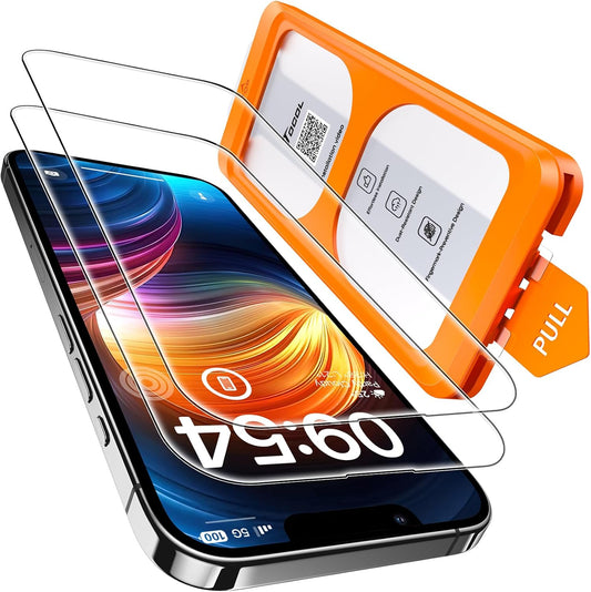 TOCOL for iPhone 14 Screen Protector 9H Hardness Military Grade Shatterproof HD Tempered Glass Full Coverage Easy Installation Case Friendly 2 Pack