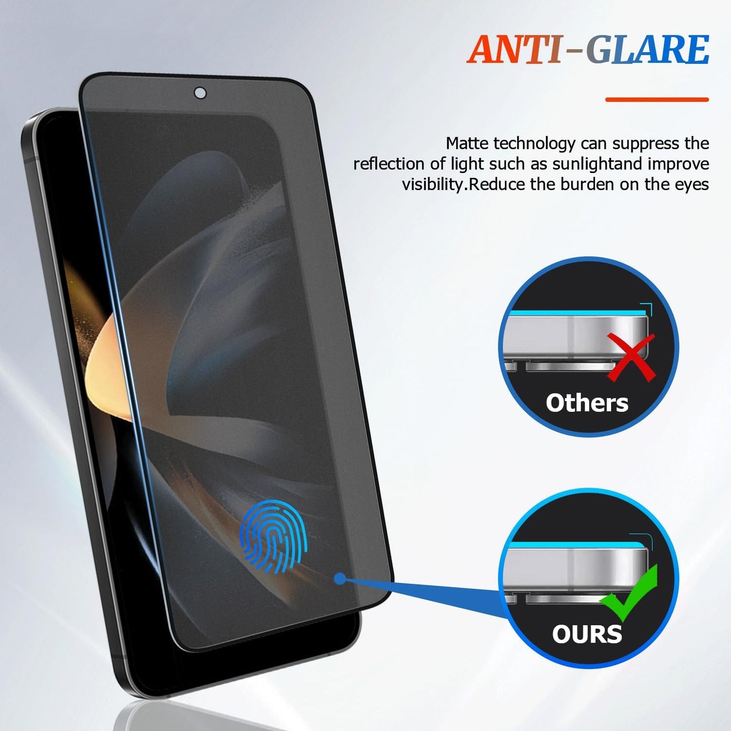 2 Pack Galaxy S22/S23 Matte Anti spy Privacy Screen Protector, 9H Tempered Glass,Anti-Glare Anti-Scratch, Smooth and Responsive Absolute, No Bubbles, High Definition Clear, With Installation Frame
