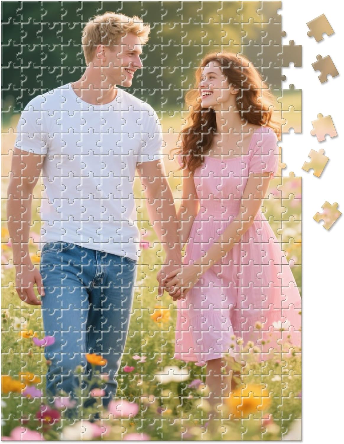 Custom Photo Puzzle – Personalized Jigsaw Puzzle from Your Photos in 200/300/500/1000/1500 Pieces – Custom Puzzle Gift for Families, Pets, Weddings, Anniversaries, Adults and Couples(300-vertical)