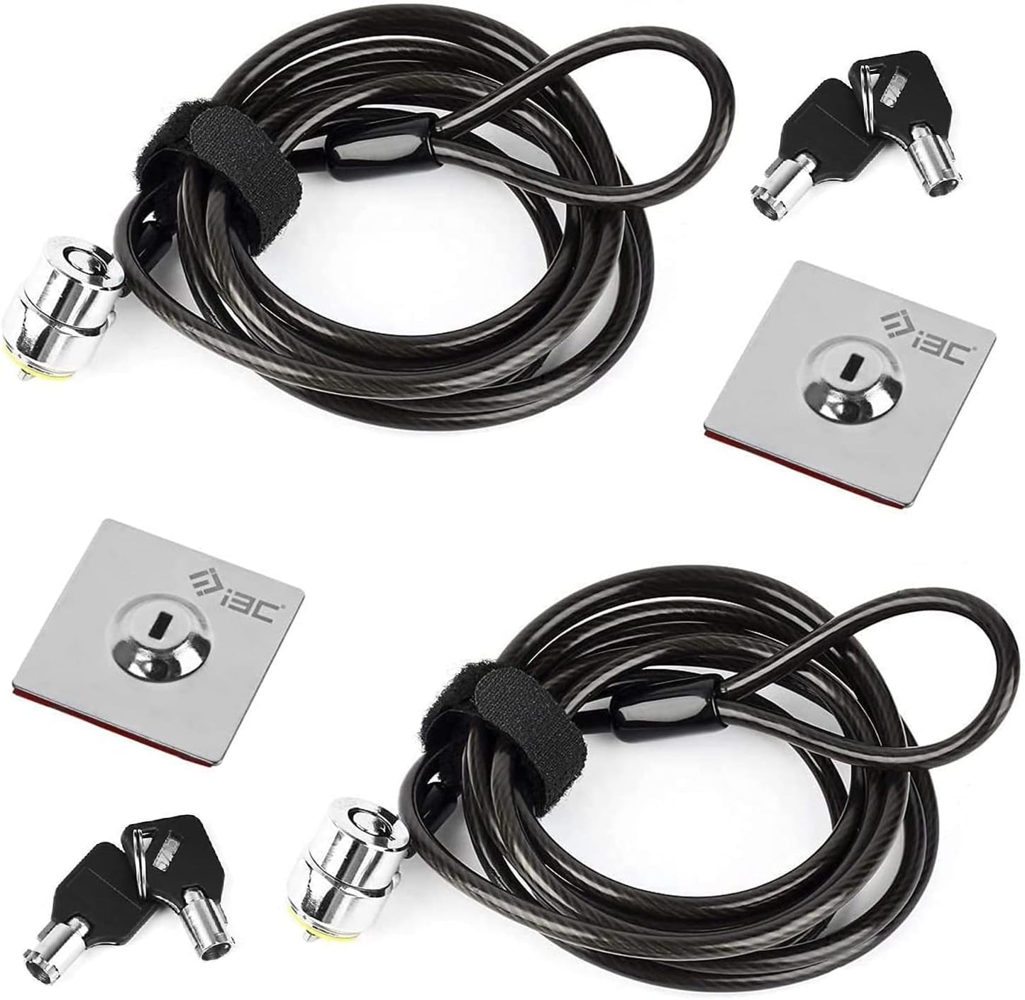 I3C Laptop Cable Lock Hardware Security Cable Lock Anti Theft, Anchor Plate & 2 Keys Compatible with Notebooks Smart Phone Tablet Electronic Products (2 Pack)