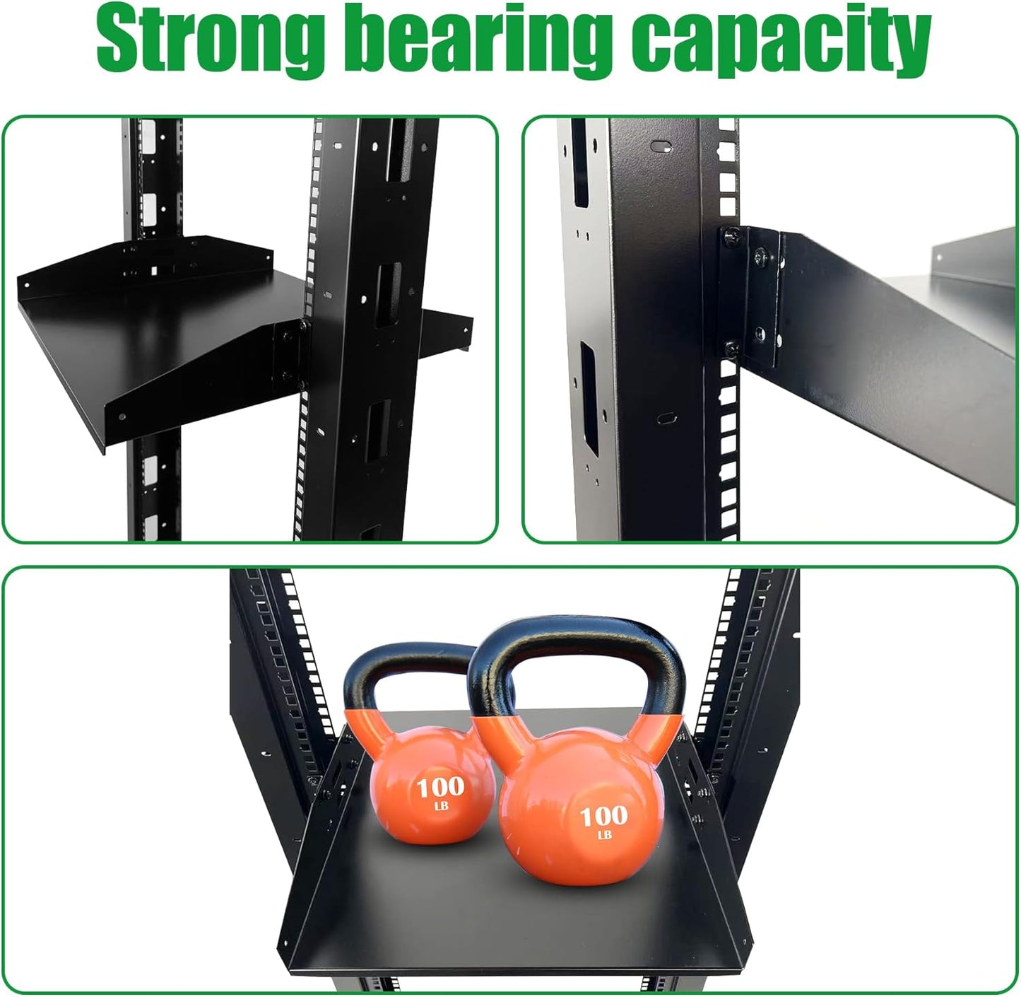 2 Post 42U Open Frame Server Rack 2-Post Server Rack Network Rack,with Movable casters，No Tray Included,for 19 Inch Equipment, Networking Data & IT Devices,1080lbs Weight Capacity(2P-DL-42U)