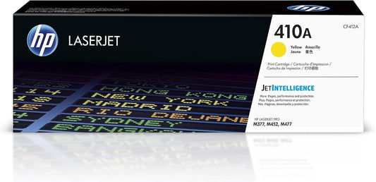 HP 410A Yellow Toner Cartridge | Works with HP Color LaserJet Pro M452 Series, HP Color LaserJet Pro MFP M377, M477 Series | CF412A