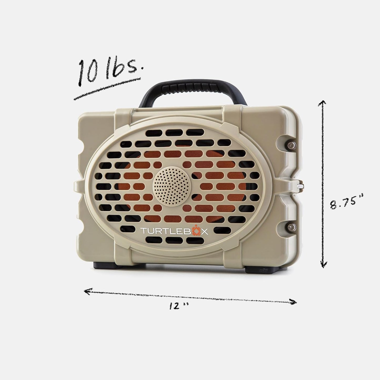 Turtlebox Original Gen 3: Portable Outdoor Bluetooth Speaker – Ultra-Loud (120dB), Waterproof (IP67), Rugged, Impact-Resistant, 3-Day Battery | Party Mode: Unlimited Pairing Stereo, Tan/Burnt Orange