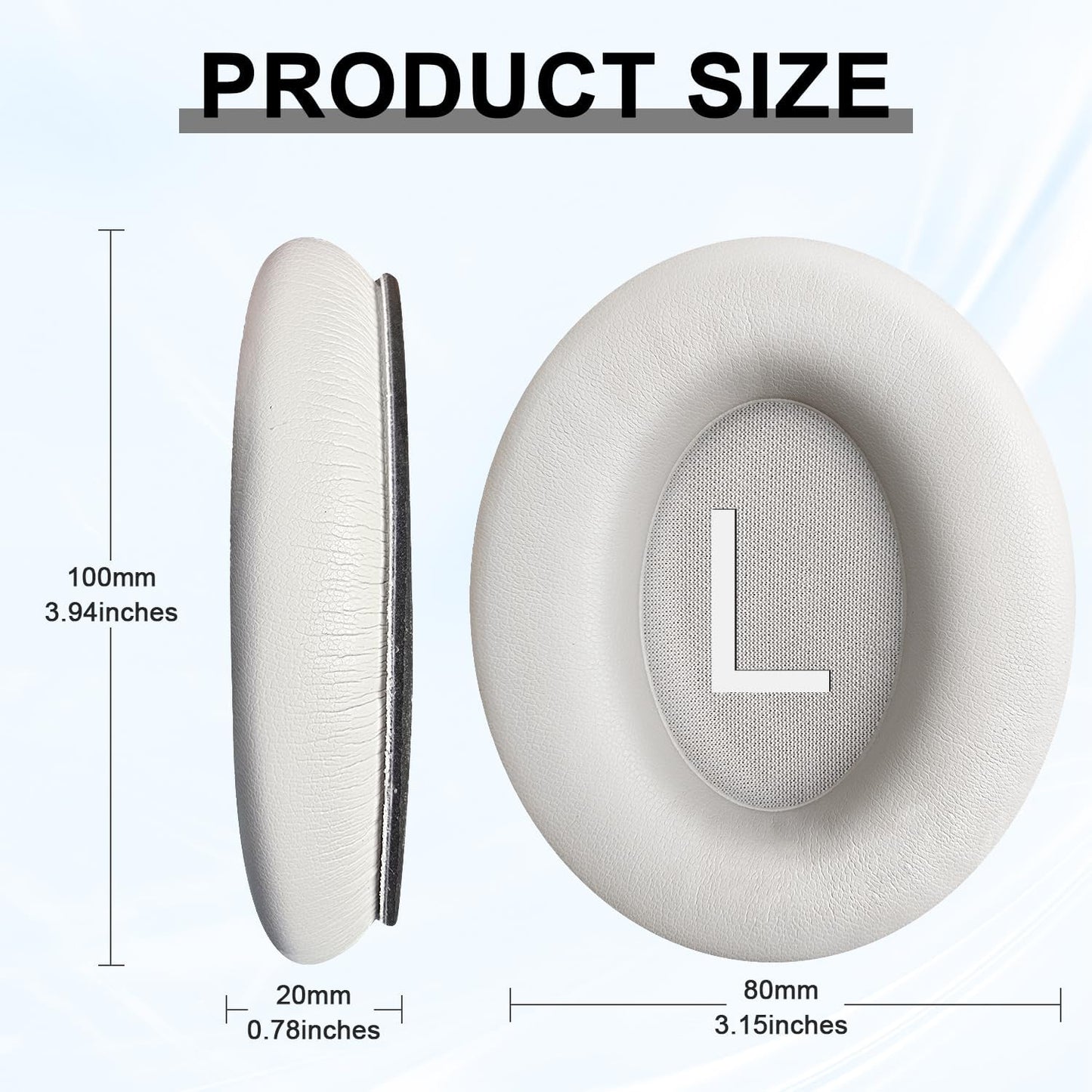 Replacement Ear Pads for Bose QuietComfort 45 (QC45)/QuietComfort SE (QC SE)/Quiet Comfort Headphones, Ear Cushions, Headset Earpads, Ear Cups Cover with Soft Protein Leather (White)