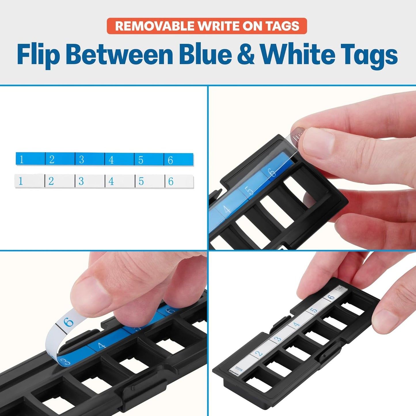 Everest 24 Port Keystone Patch Panel (2-Pack) - Removable 6-Port Panels - Use with Slim Profile Keystones ONLY (Wider Jacks May not fit Side by Side)