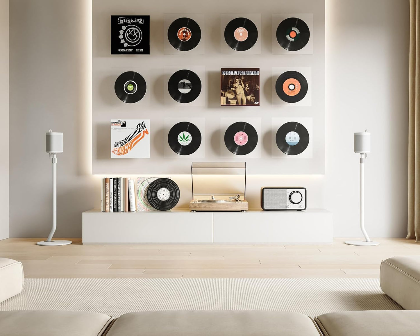 FITUEYES Design Adjustable Speaker Stands Pair for Bookshelf Speakers up to 11LBS, 27.5"-39.3" Height, Compatible with Multi-Audio