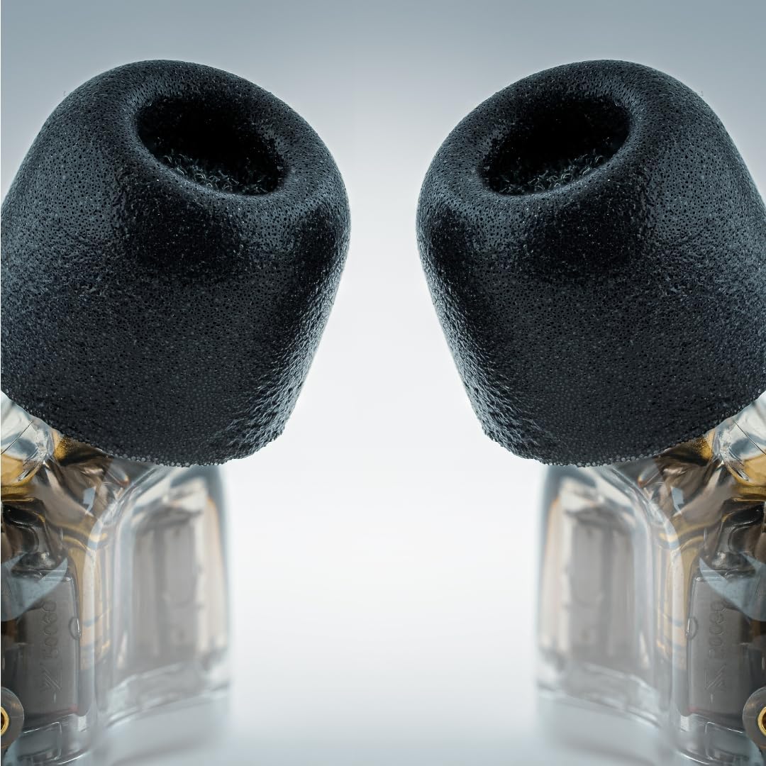 Comply 600 Core Series | Memory Foam Replacement IEM Ear Tips for Truthear, Sennheiser, Moondrop & More | Superior Noise Isolation, Ultimate Comfort, Secure Fit | TechDefender, Black, Large (3 Pairs)