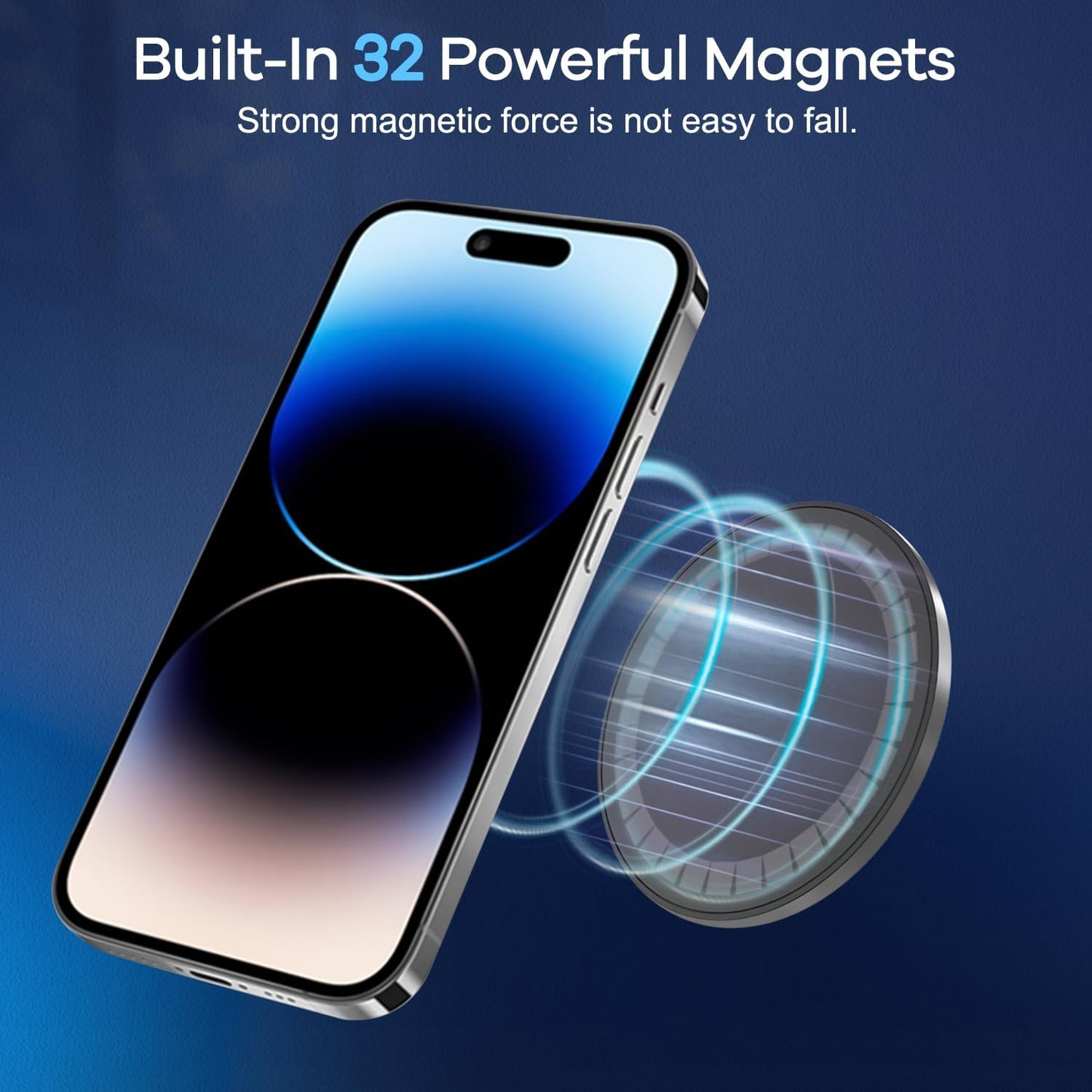 Silicone Suction Cup Phone Mount, Magnetic Suction Phone Case Stand, Mirror Shower Phone Holder, Perfect for Selfies and Videos Creators, Hands Free Holder Mount for iPhone/Samsung/Google-Black