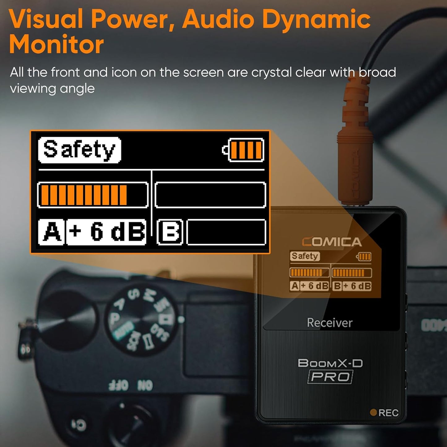 COMICA BoomX-D1 PRO Wireless Lavalier Microphone, 16GB Storage, Safety Audio Track, Noise Cancellation, 328' Range, Wireless Lav Mic for iPhone, Android, PC Interviews, Vlogs, Live-Streaming(1TX+1RX)