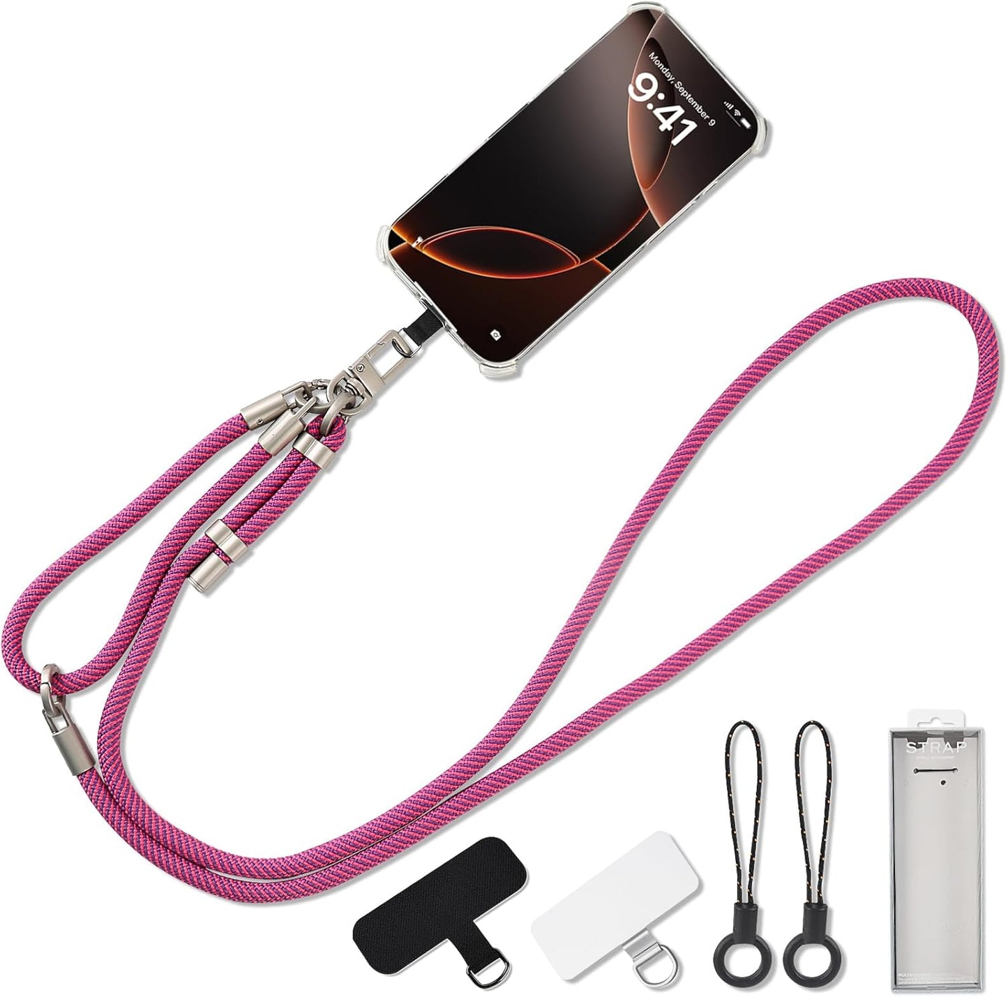 3-in-1 Adjustable Phone Lanyard Crossbody Cell Phone Neck Strap Universal Mobile Wrist Lanyard