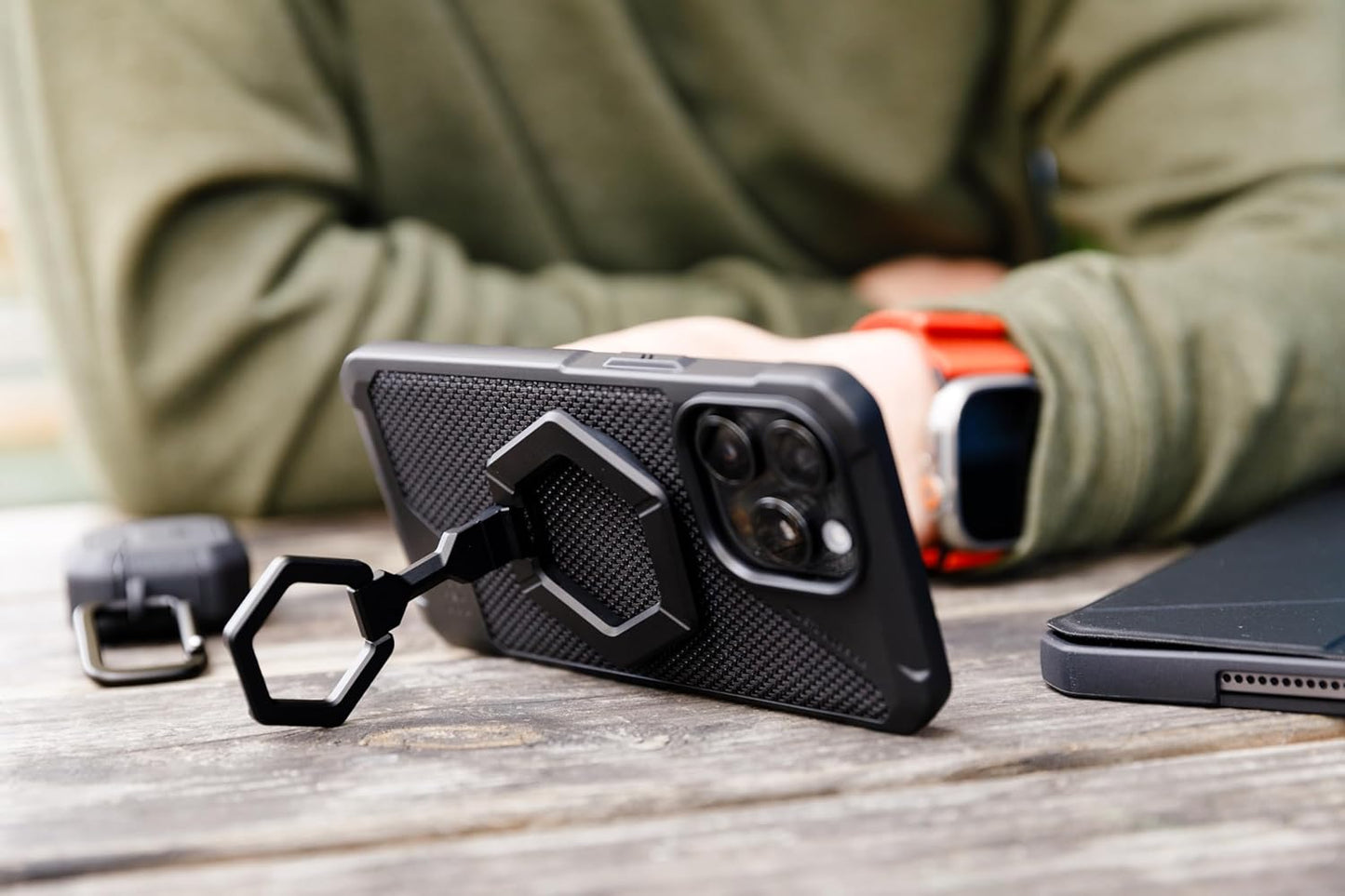 URBAN ARMOR GEAR UAG Magnetic Phone Ring Stand Compatible with MagSafe Magnet, Removable Metal Finger Ring Grip & 360 Rotation Adjustable Kickstand for iPhone 16/15, Galaxy S25, S24, Nude