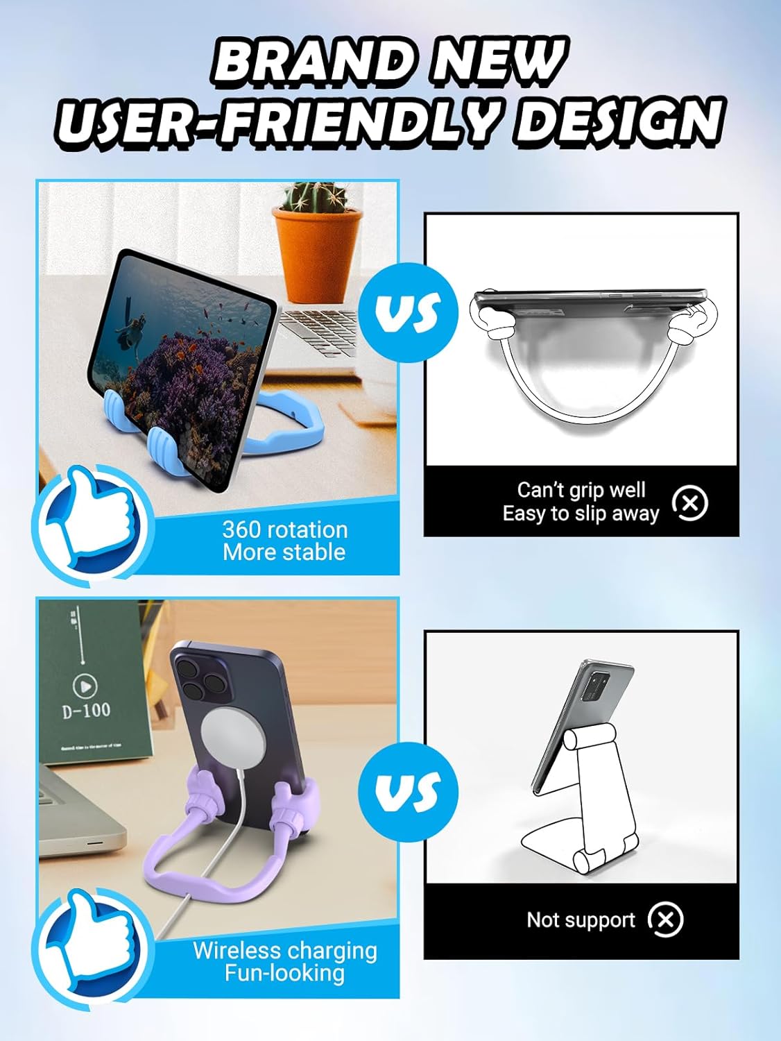 Graduation Gifts for Girls Boys Cell Phone Holder: Trendy Stuff Gifts for Kindergarten College High School Thumbs Up Lazy Cellphone Holder for Desk Funny Birthday Idea Teenager Mom Who Have Everything