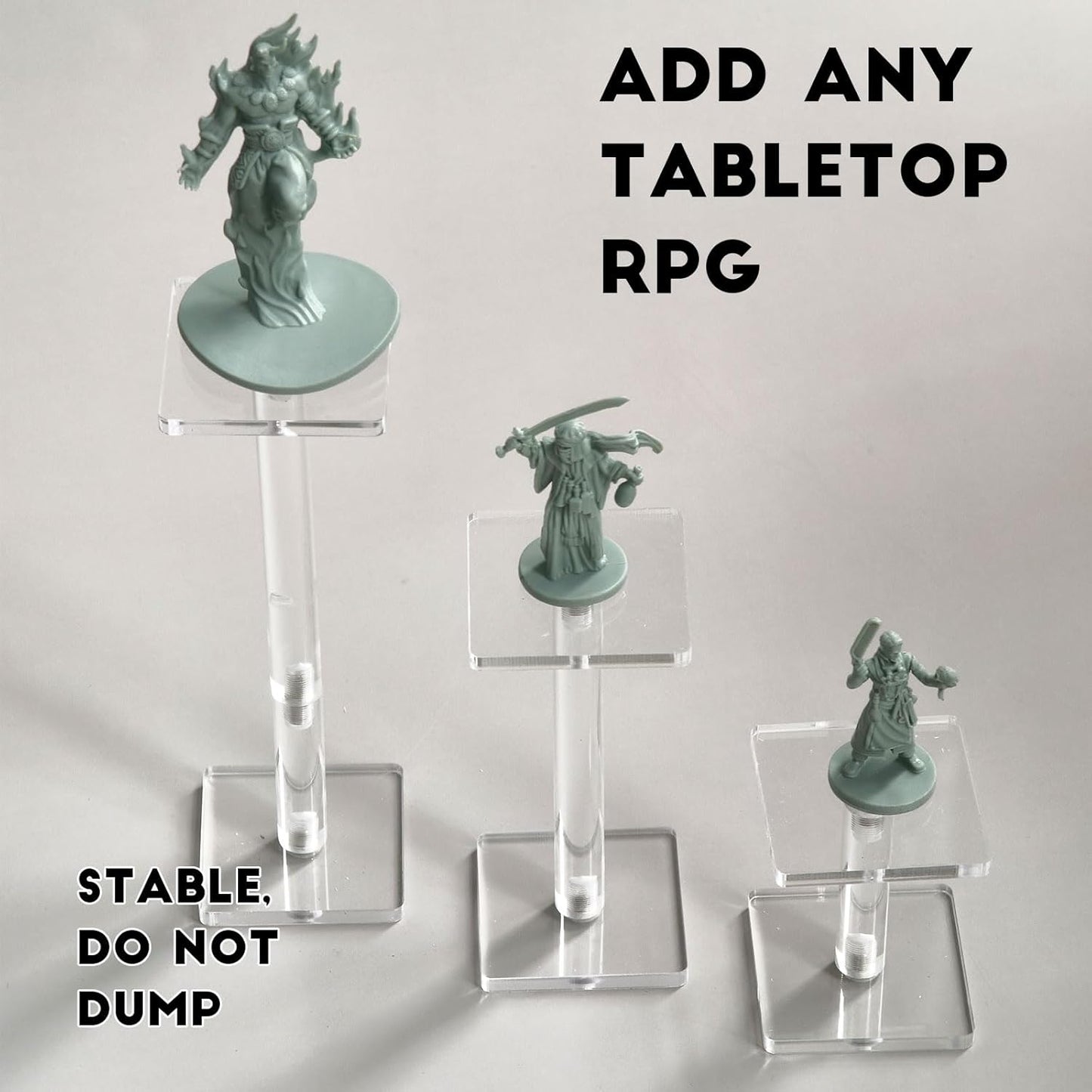 AAiphuwew 3pcs Combat Risers for Flying Miniatures, Adjustable Height Multi-Tiered Raised Platforms Flying Miniatures Combat Riser for Tabletop RPG and Board Games