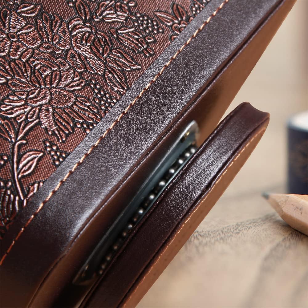 Fanousy 360° Rotating Remote Control Holder, PU Leather TV Remote Caddy Organizer Basket Storage Box with 5 Compartments for Pen, Pencil, Art Supplies, Makeup Brush, Office Desk Table Accessories