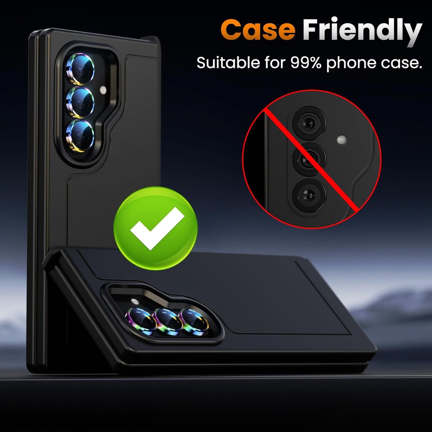 YWXTW for Samsung Galaxy Z Fold 7 Camera Lens Protector, [12X Stronger Adhesion] Individual Anti Scratch Metal Ring Tempered Glass Camera Screen Protector for Z Fold 7 Accessories 2025 (Multi-Coloured)