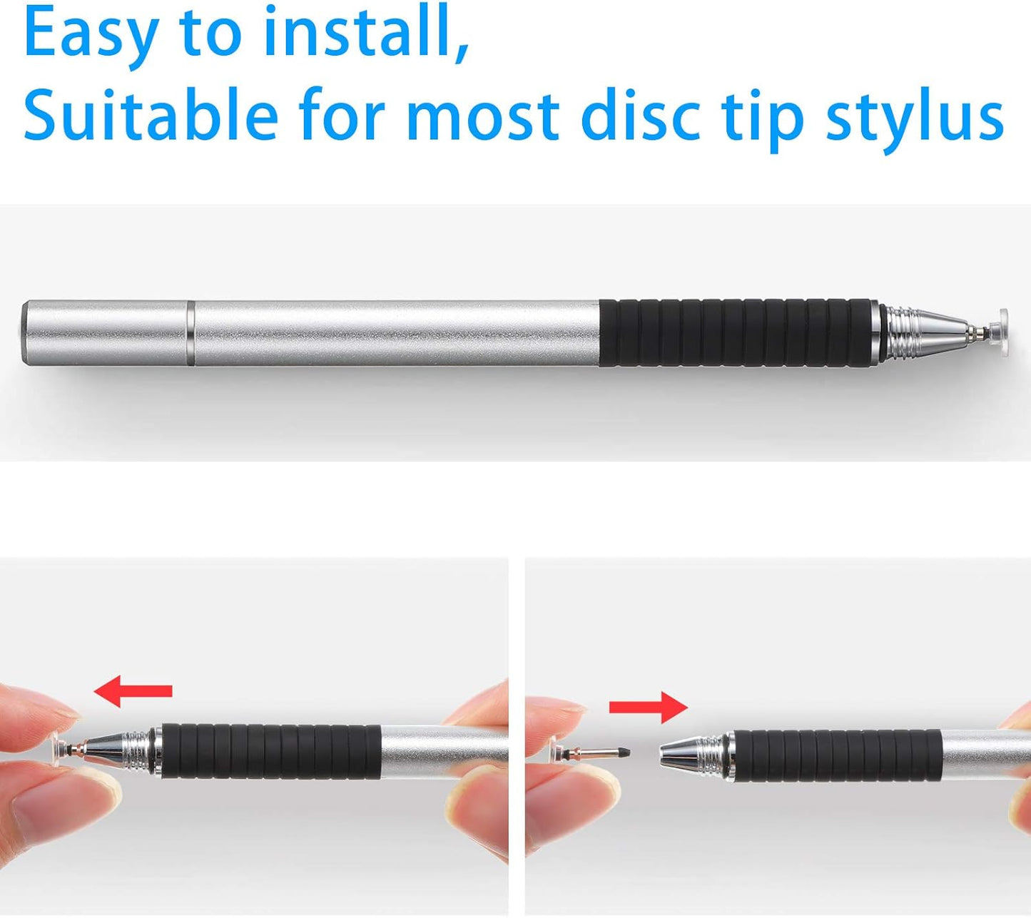 Zonon 12 Pcs Replacement Stylus Pen Tips Only Precision Round Shape Replaceable Stylus Universal Pen Disc Tips for Touch Screen Devices Daily Using Supplies