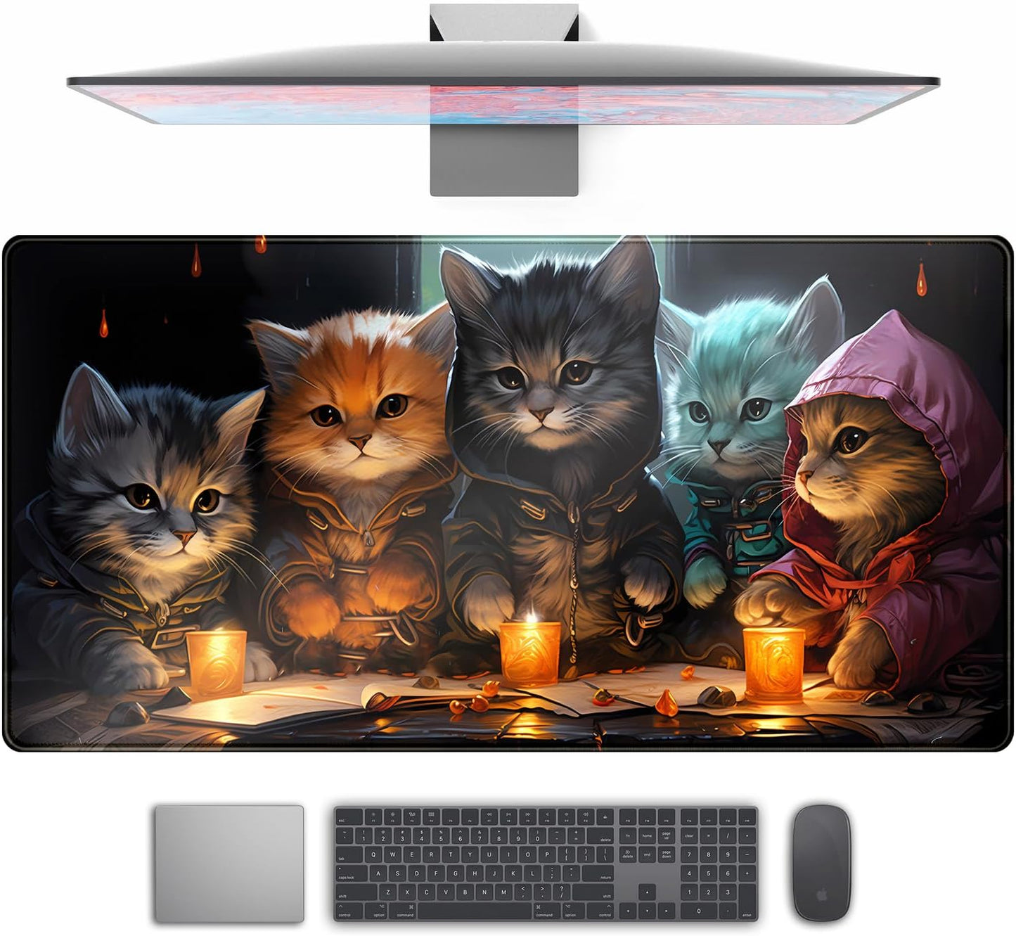 Commander Roleplay Desk Pad Mat Role Gaming XXL Big Mouse Pad Gaming Tabletop Game Gamer Gift - Mousepad XXL Laptop Computer Keyboard Pad with Stitched Edges Anti-Slip Funny Deskpad 31.5x15.7 in