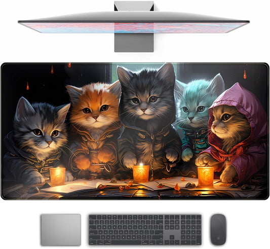 Commander Roleplay Desk Pad Mat Role Gaming XXL Big Mouse Pad Gaming Tabletop Game Gamer Gift - Mousepad XXL Laptop Computer Keyboard Pad with Stitched Edges Anti-Slip Funny Deskpad 31.5x15.7 in