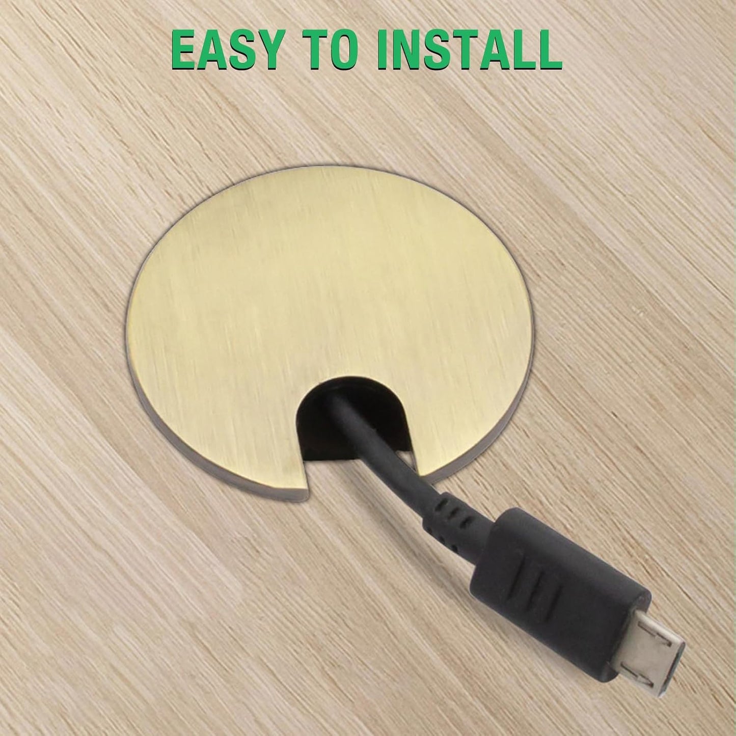 1 Pcs Desk Grommet 1-3/8" / 35 mm, Desk Cord Hole Cover, Cable Grommet Metal Zinc Alloy Materilal, Desk Hole Grommet for Home & Office Pc, Detachable Cable Cord Organizer-Brushed Silver