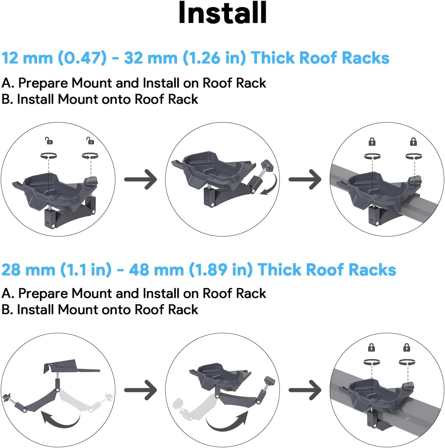 XLTTYWL Starlink Mini Mount, 0.47''-1.89'' Anti-Rust Mimi Starlinks Roof Rack Mount for Accessories Star Link Mini Dishy, Fits Star Link Mimi Standard Pole RV,Caravans,Van Mobility