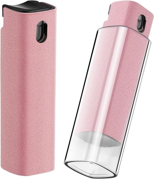 YTT Screen Cleaner, All-in-One Spray & Wipe Cleaner, with Transparent Protective Shell for All Phones, Laptop and Tablet Screens (Pink)