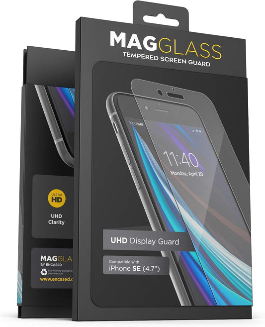magglass Tempered Glass for iPhone SE Screen Protector (2020 / 3rd Gen 2022) Anti Bubble UHD Clear Display Guard (Case Compatible) (HD Clear)