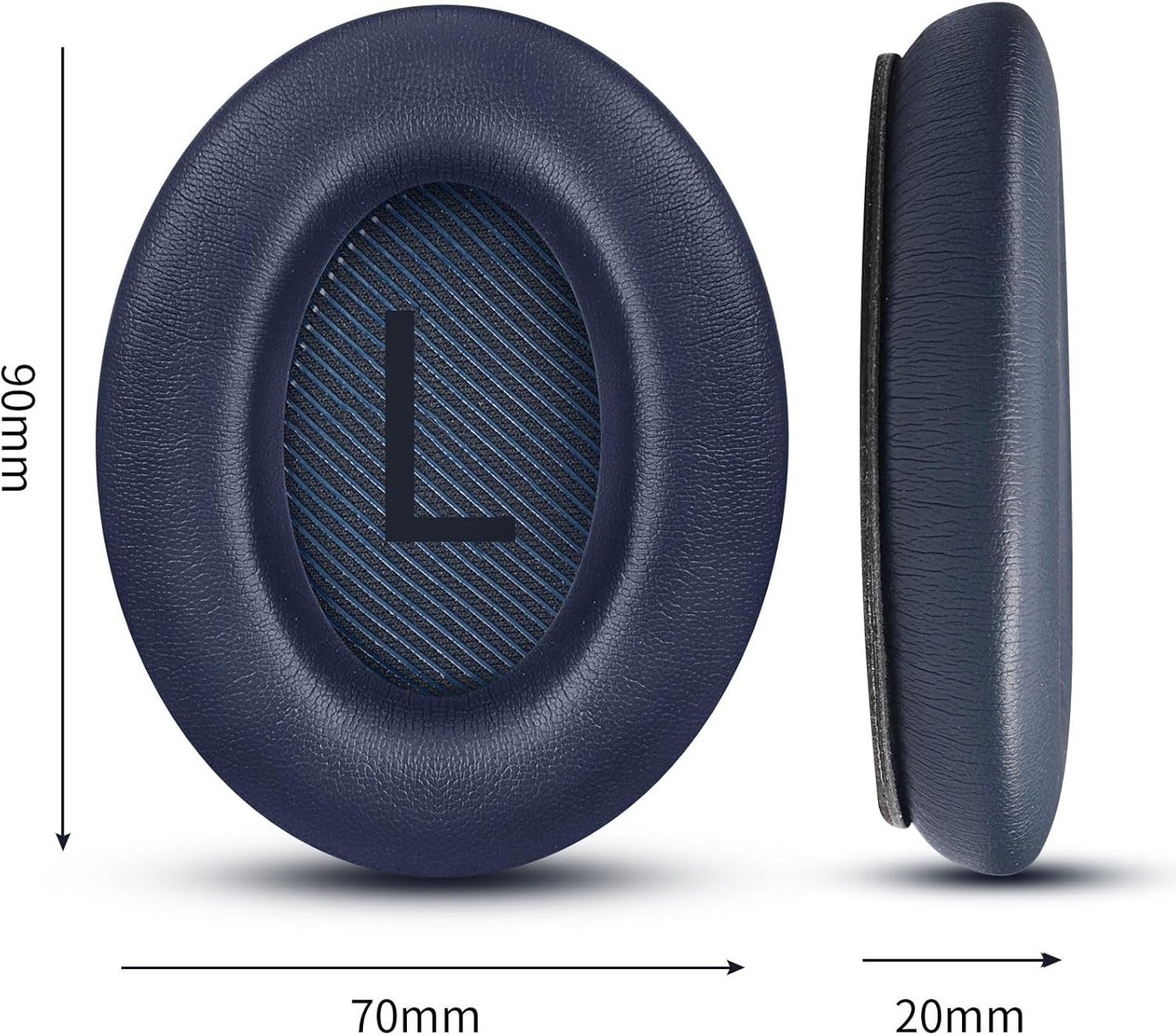 Headphones Replacement Ear Pads, Protein Leather earpad Cushions for Bose Quiet Comfort QC35 Headphones, Replacement Earpads, Softer Memory Foam - Navy Blue