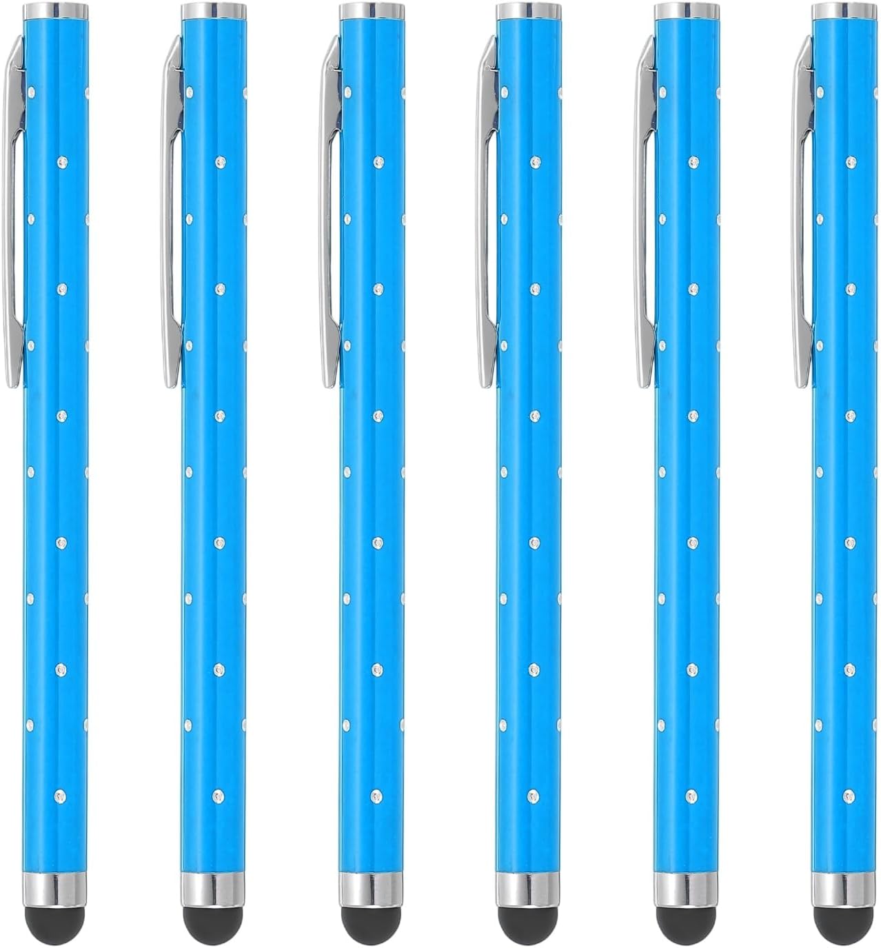 PATIKIL Stylus Pens for Touch Screens, 6 Pcs High Precision Universal Bling Stylus Crystal Metal Capacitive Pen for Touch Screen Devices Phone Tablets Laptop, Blue