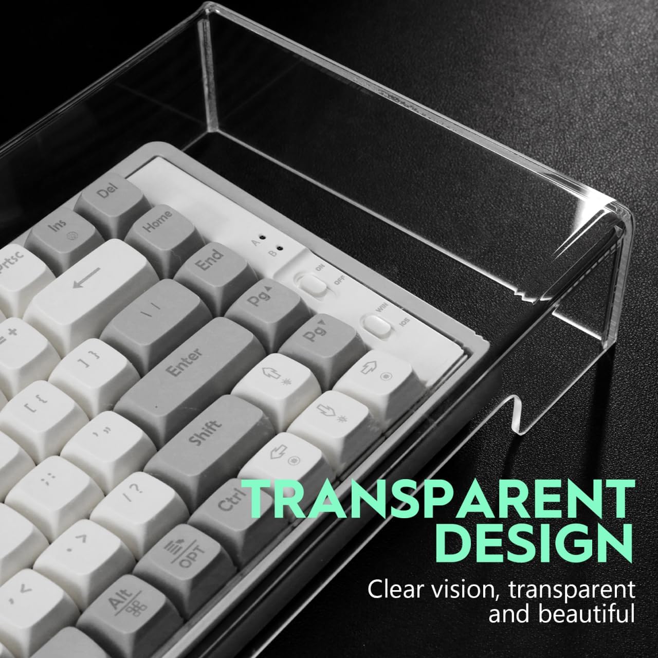 DOITOOL Acrylic Computer Keyboard Cover, Mechanical Keyboard Dust Cover Protector Cat Covers,Laptop Dust Cover(18.6 x 5.9X 1.8inch)