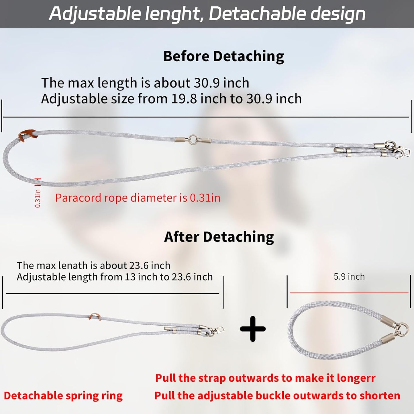 3-in-1 Adjustable Phone Lanyard Crossbody Cell Phone Neck Strap Universal Mobile Wrist Lanyard