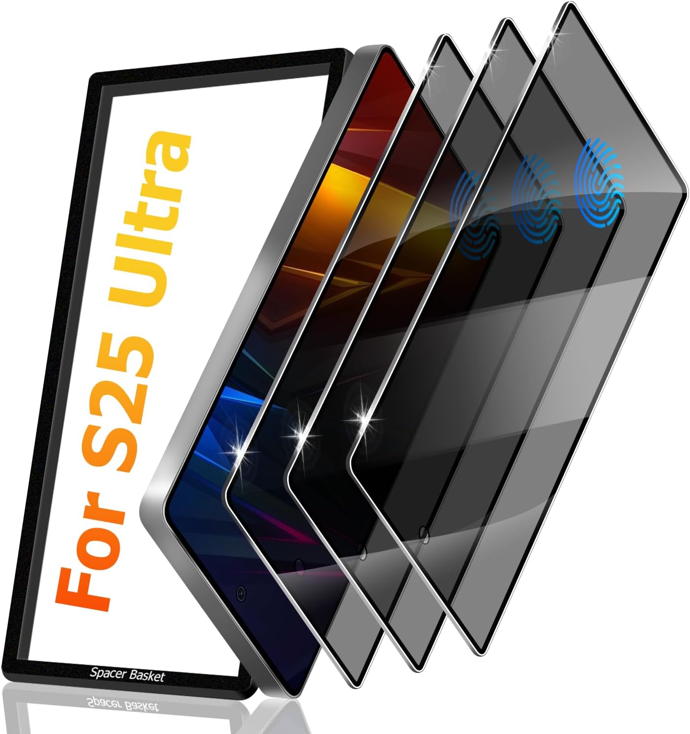 3 Pack Galaxy S25 Ultra Privacy Anti spy Screen Protector, ,9H Hardness Tempered Glass,Anti-Glare Anti-Scratch, Smooth and Responsive Absolute, No Bubbles,High Definition Clear,With Installation Frame