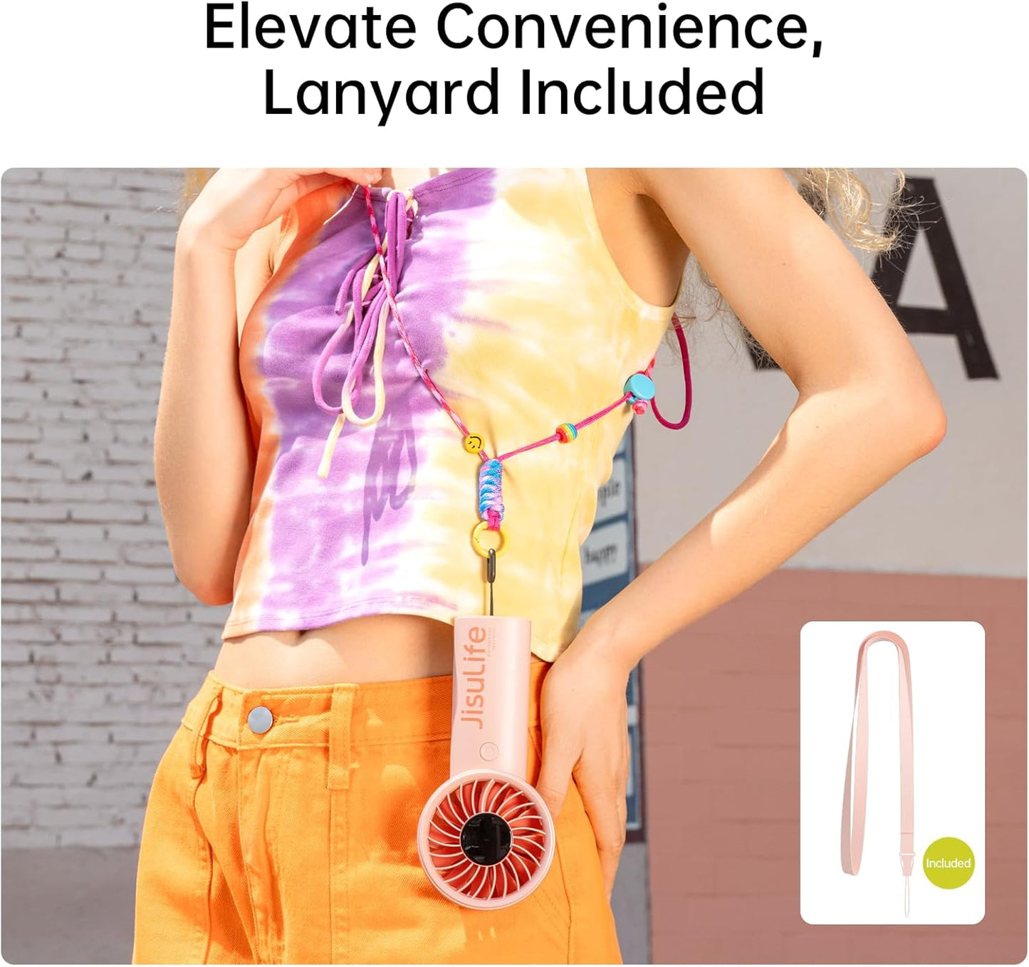 JISULIFE Handheld Fan Life4, 5000mAh Portable Rechargeable Fan, 5-Speed Turbo Wind, 15 Hrs Cooling, LED Display, Gifts for Men/Women, Essential for Travel,Beach,Vacation,Makeup,Concerts,Cruise-Pink