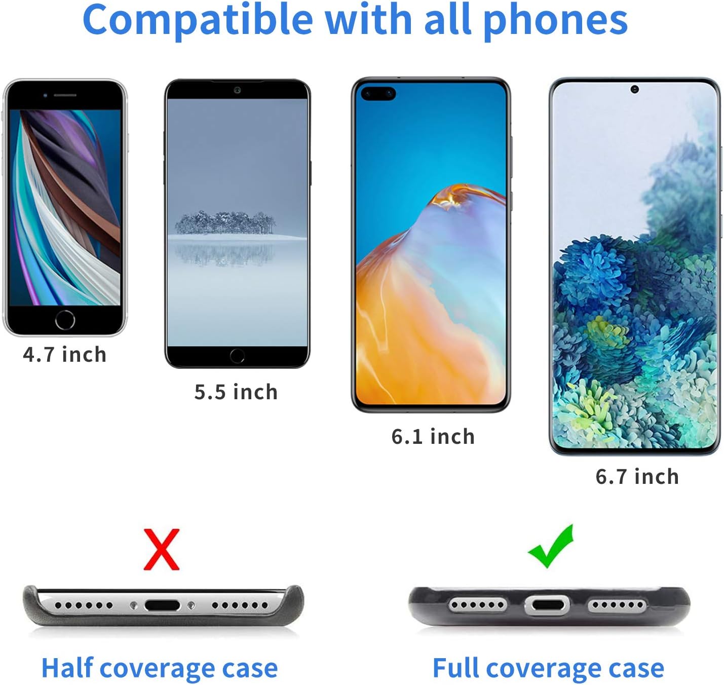 OUTXE Phone Lanyard 2 Packs - 2× Adjustable Neck Strap, 4× Phone Patches- Purple